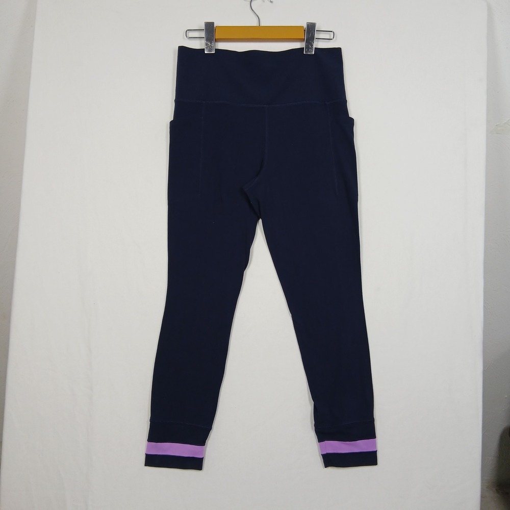 Athleta Salutation Stash 7/8 Tight Navy Purple Colorblock Leggings Size M